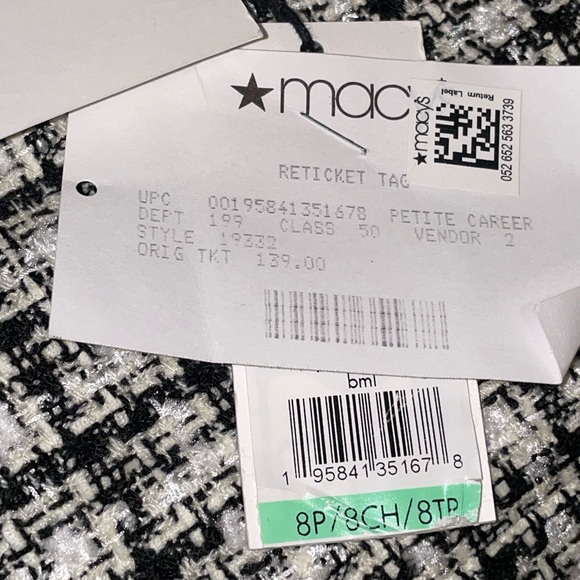 NEW Calvin Klein Petite Open Front Tweed Jacket - Picture 11 of 11